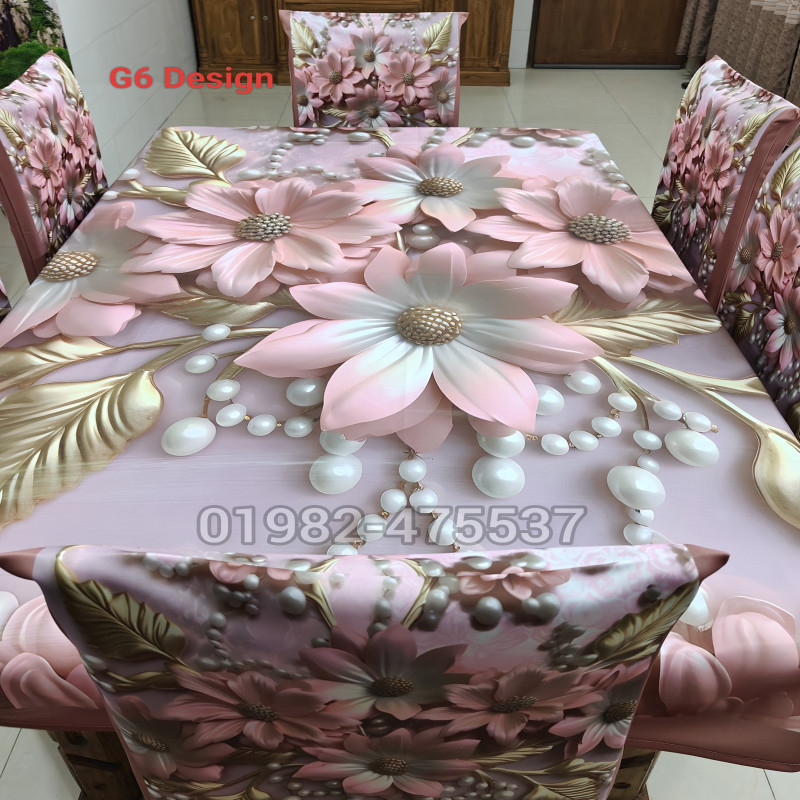 G6 Stylish 3D Chair + Table Cover 6p