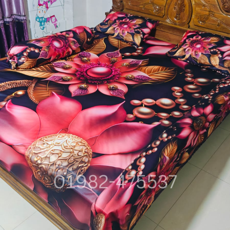 B11 Stylish 3d Bed + Pillow Cover