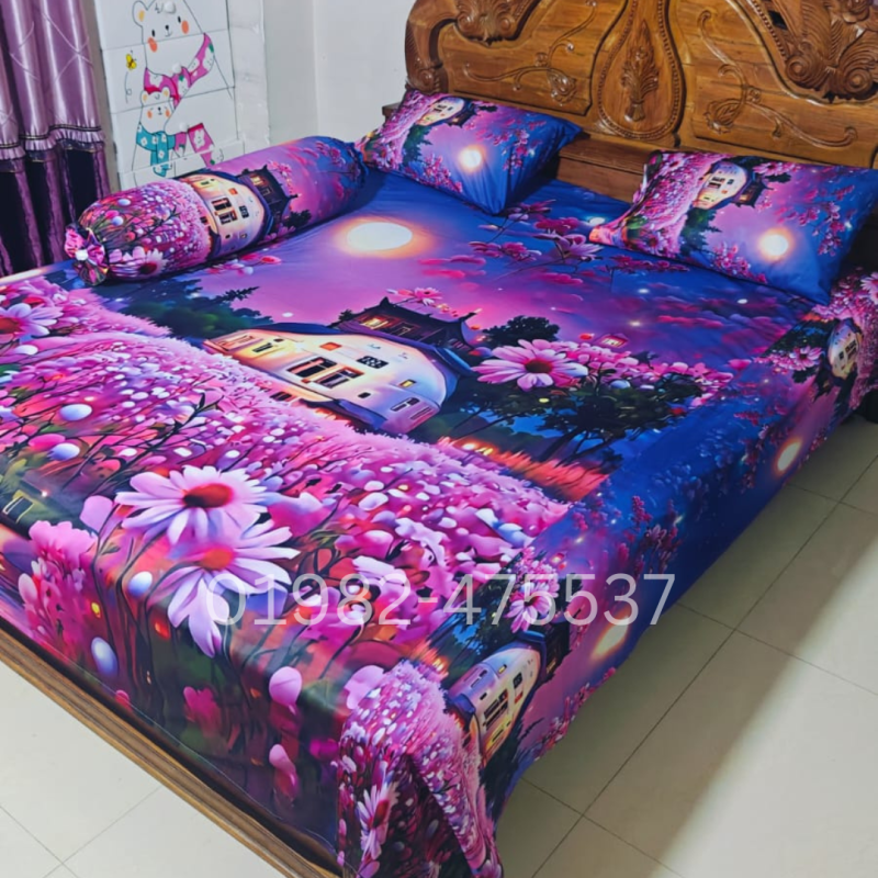 B13 Stylish 3d Bed + Pillow Cover