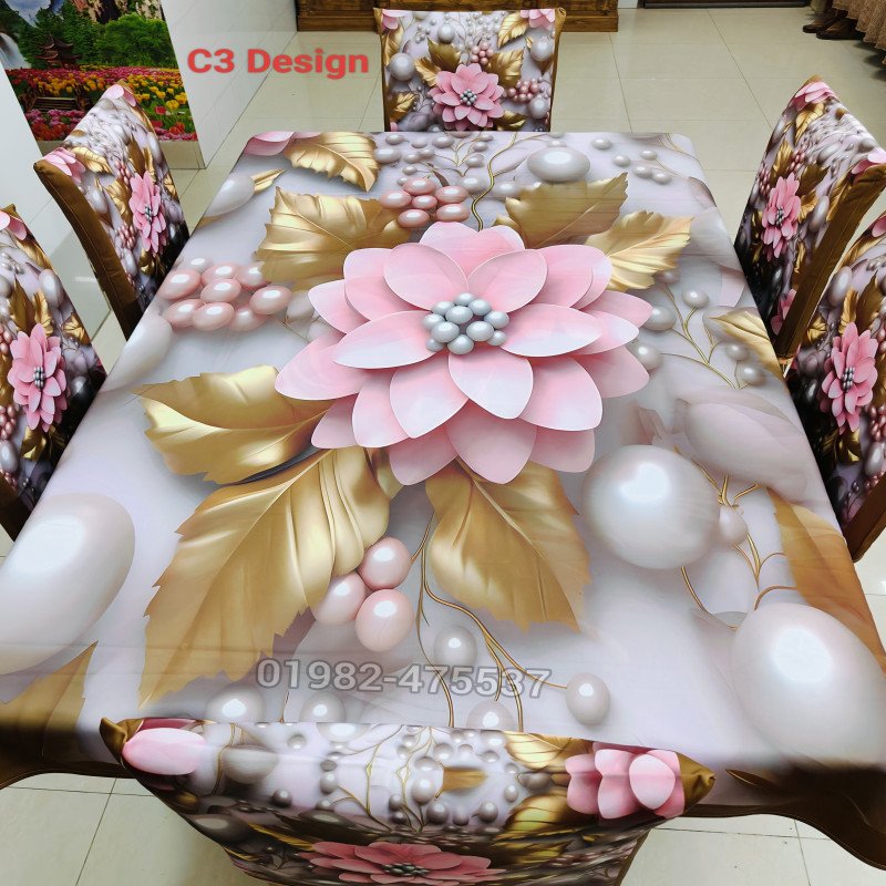 C3 Stylish 3D Chair + Table Cover 6p