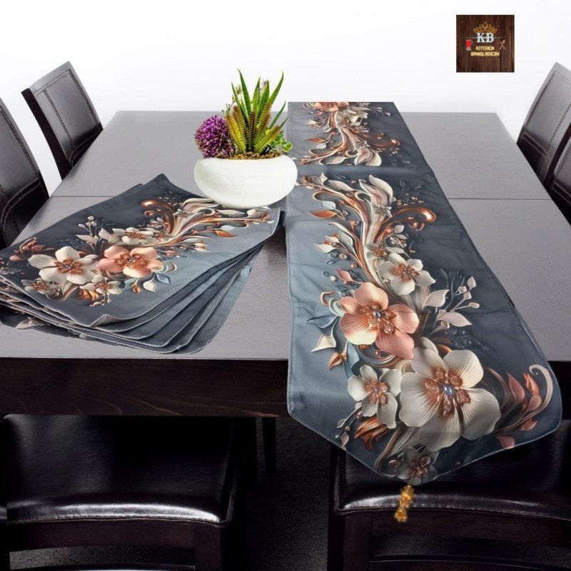 F5 3D Dining Table Runner + Mat 6p